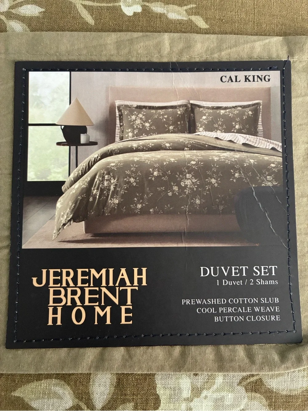 Jeremiah Brent Home 3pc California King Floral 'Palacio' Cotton Duvet Set Green